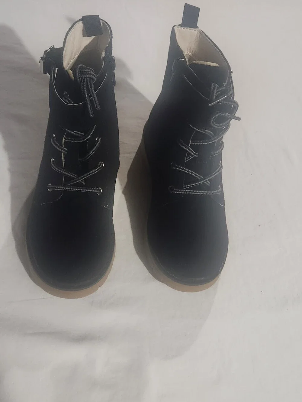 Dream Pairs Black Lace-Up Faux Suede Ankle Boots Toddler Girls Size 13